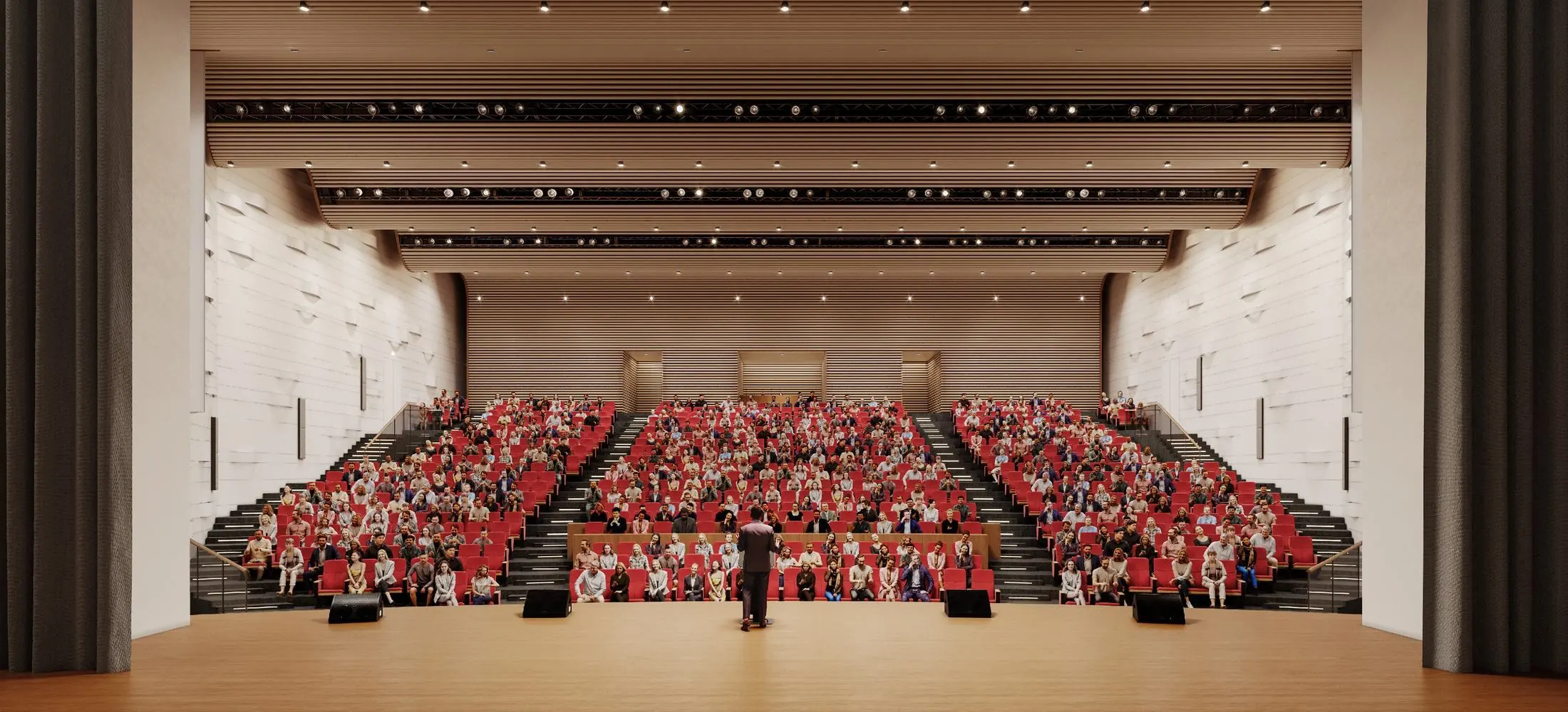 Yongzhuo Theater auditorium seen from the stage, full house