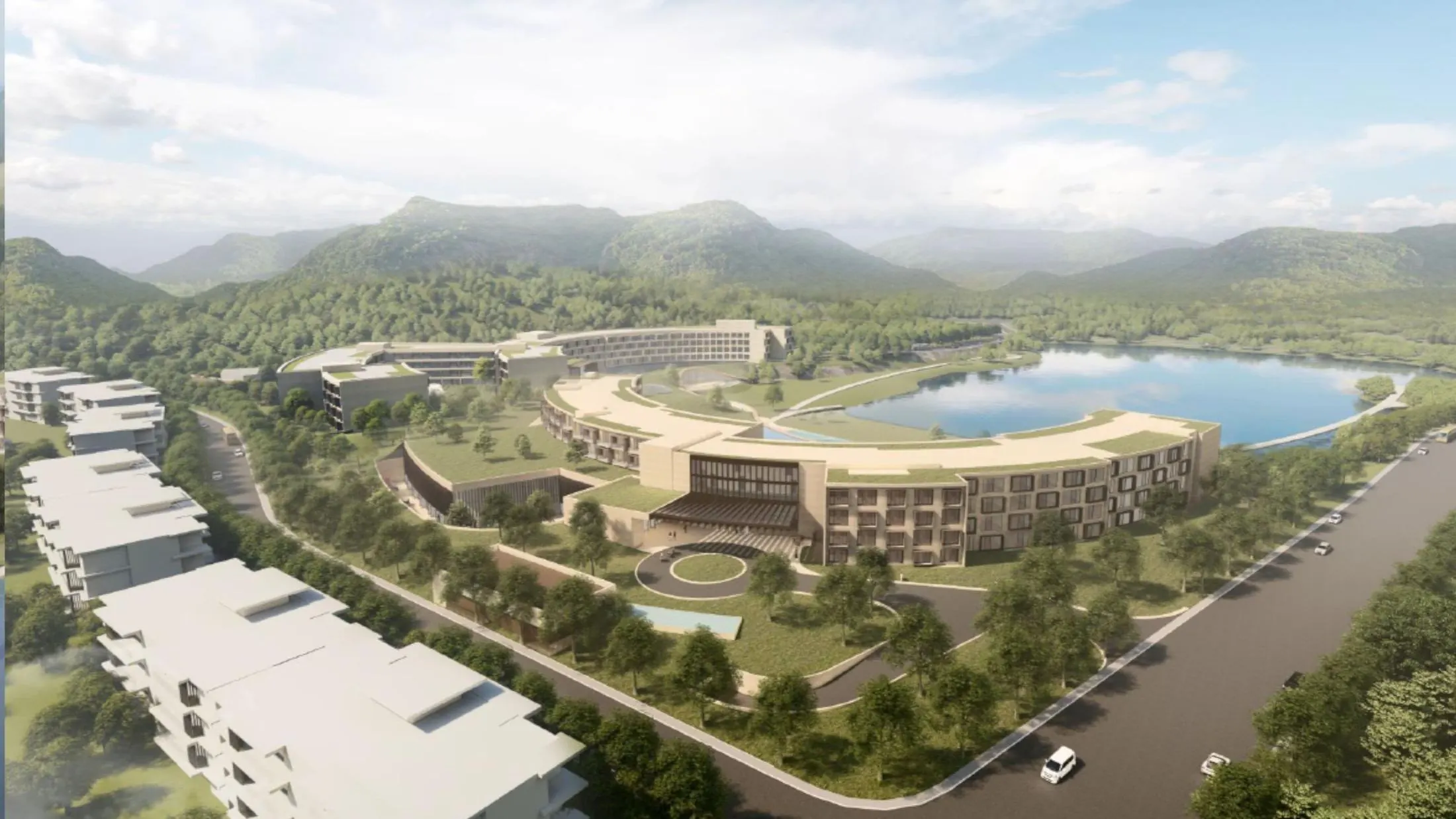 Club Med and Fraser Apartments resort, Nanjing, aerial view