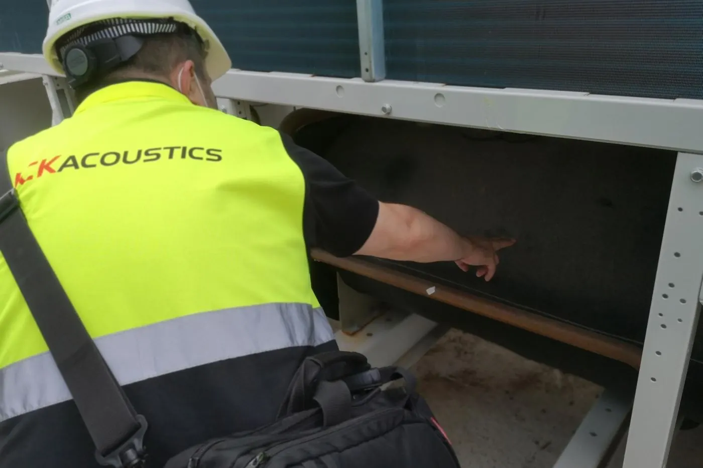 Rooftop mechanical equipment during a final inspection